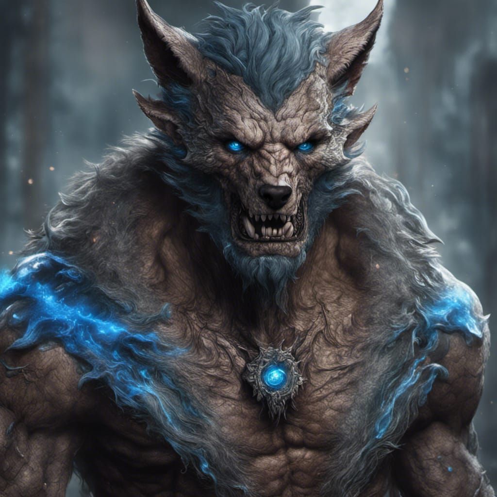 Detailed Werewolf Hybrid in Fantasy Concept Art