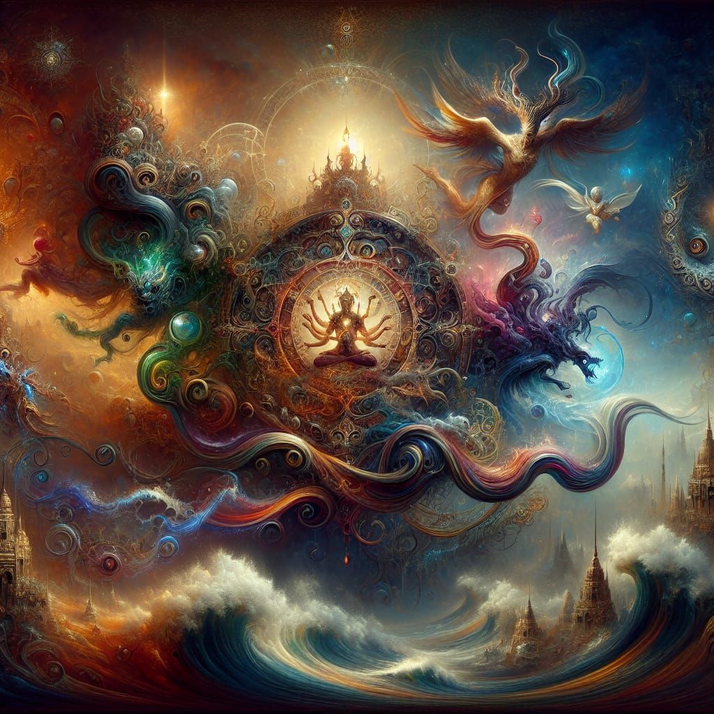 Brahma's View: Impermanence in a Fantasy Concept Art