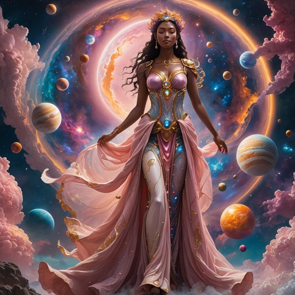 Goddess of Beauty in Utopian Space Art