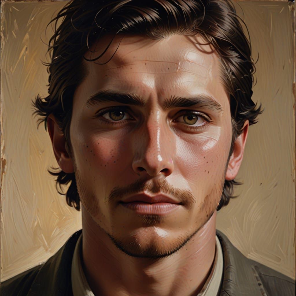 Young Man in Soft Focus Oil Portrait