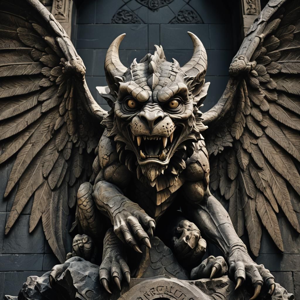 Gothic Gargoyle Sculpture in Dark Academia Style