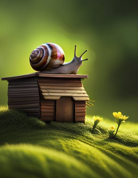 Snail with House: Hyperdetailed 3D Promotional Art