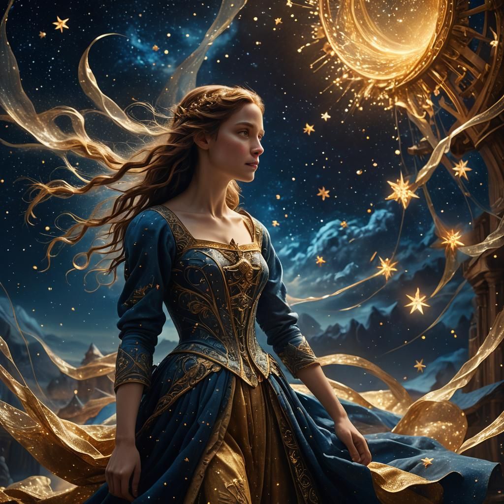 Fantasy Scene Under Starry Light, Cinematic Still