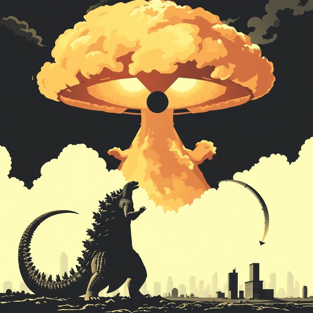 Nuclear Godzilla Radiating Atomic Power