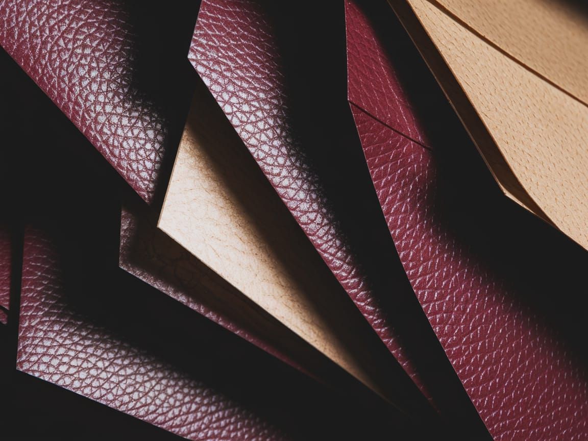 Abstract Burgundy and Beige Paper Composition