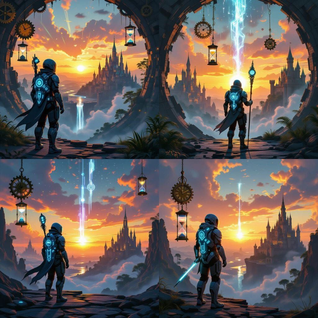 Traveler at the Edge of Time: A Digital Painting