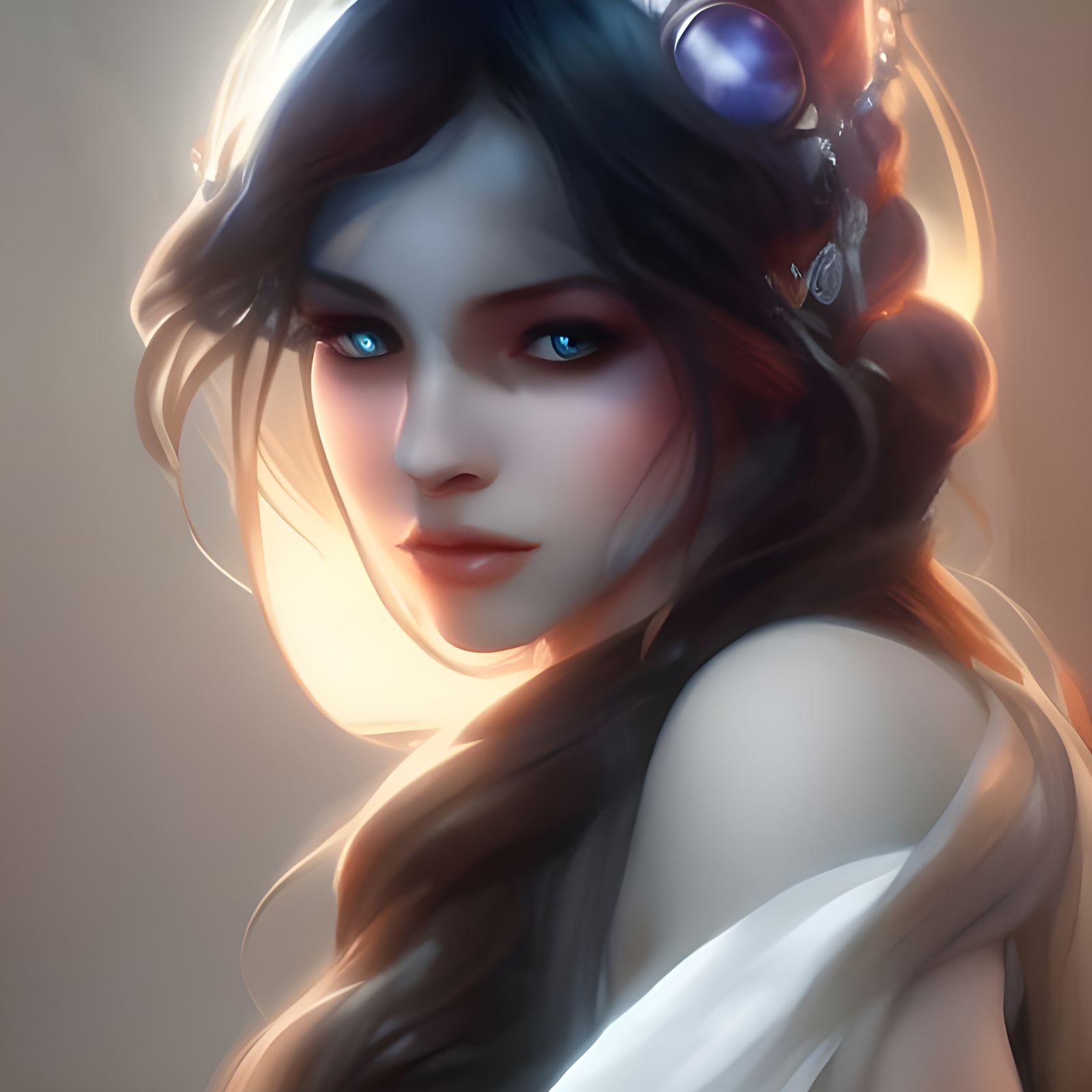 Javanese Ship at Orient Red Mountain: Fantasy Art