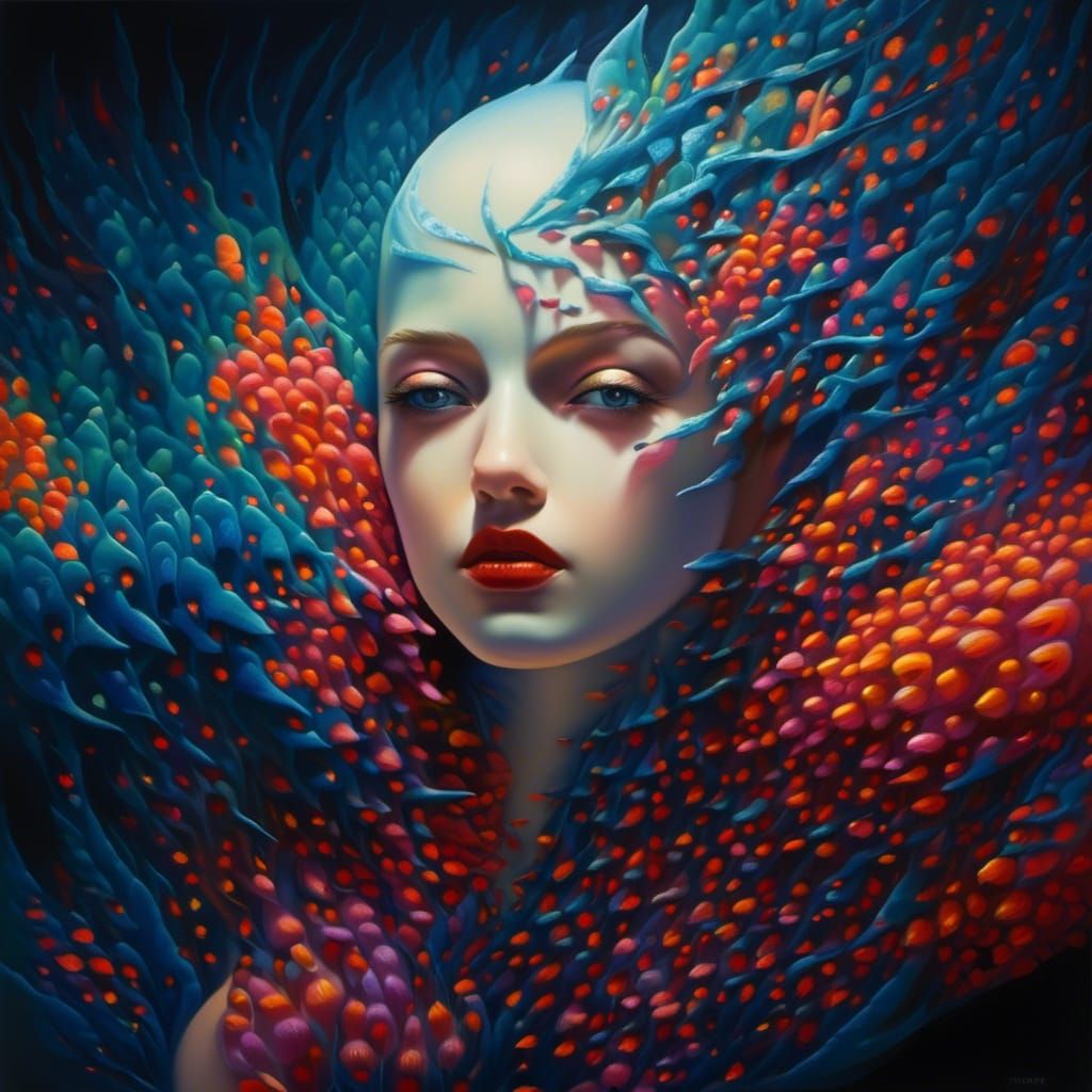 Dark Surreal Image in Cel-Shaded Style