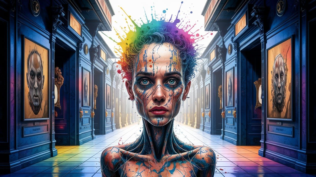 Surreal Claustrophobia: Pen, Ink, and Watercolour Art