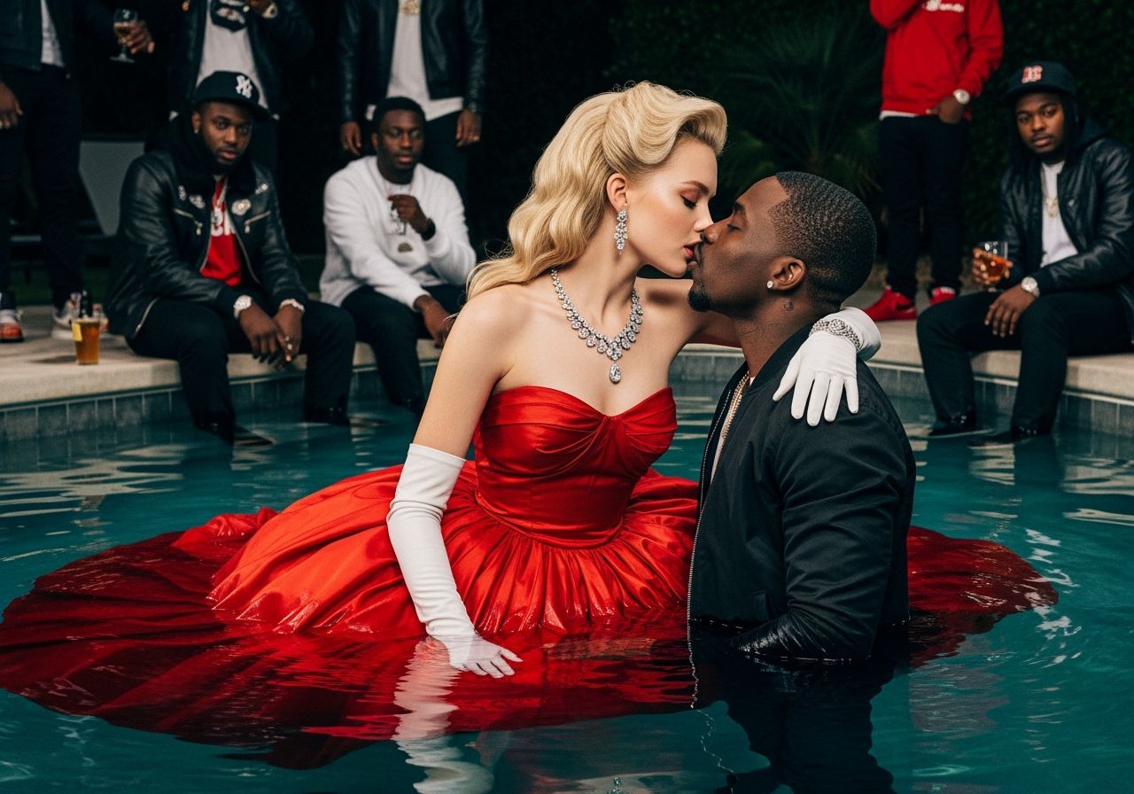 Danish Duchess Kisses Rapper in LA Pool Party