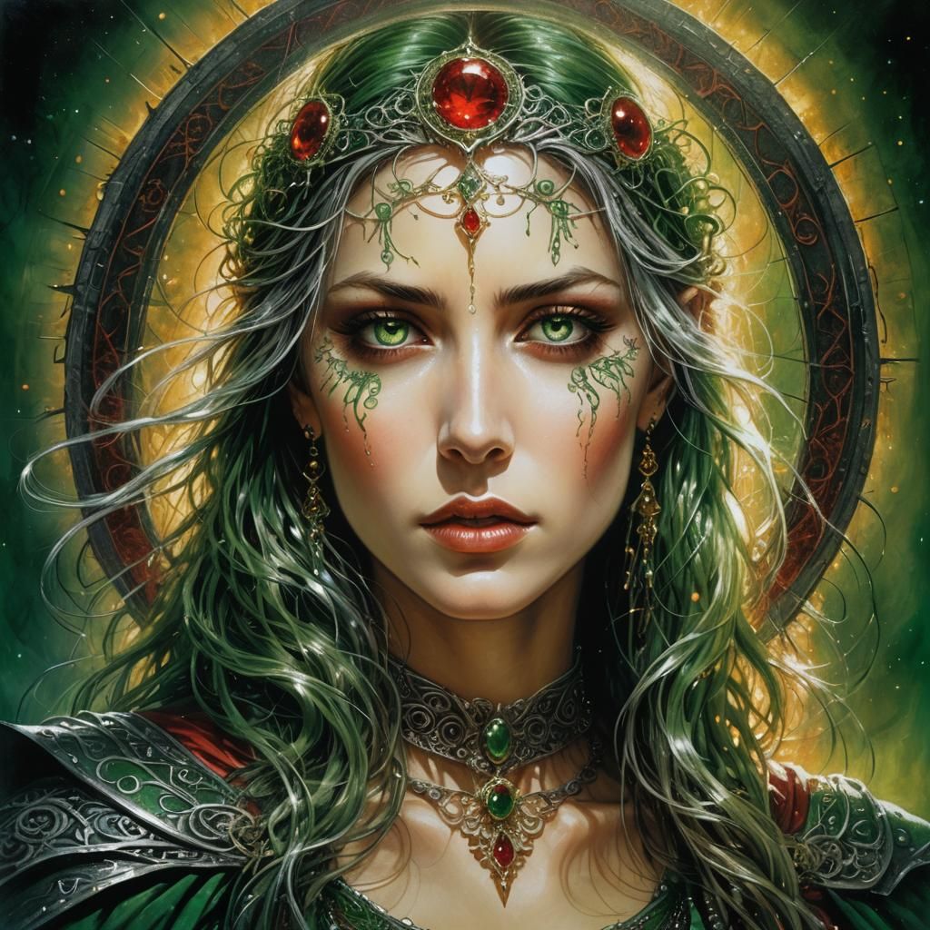 Fantasy Portrait of Woman with Piercing Eyes