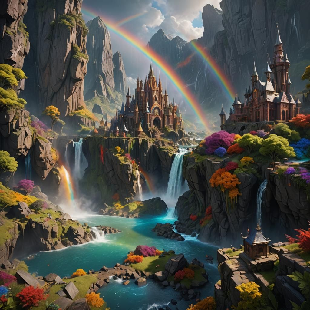 Fantastical Rainbow Concept Art in Deep Color