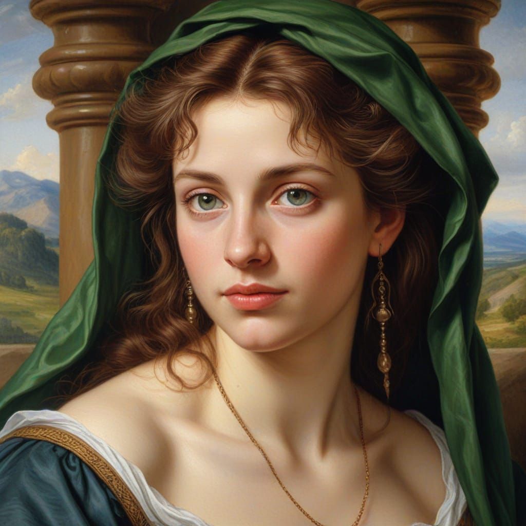 Druidess, in the style of Peter Paul Rubens