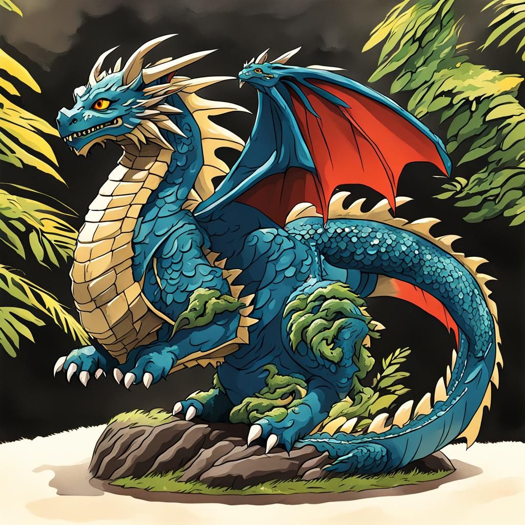 Studio Ghibli Style Dragon Illustration