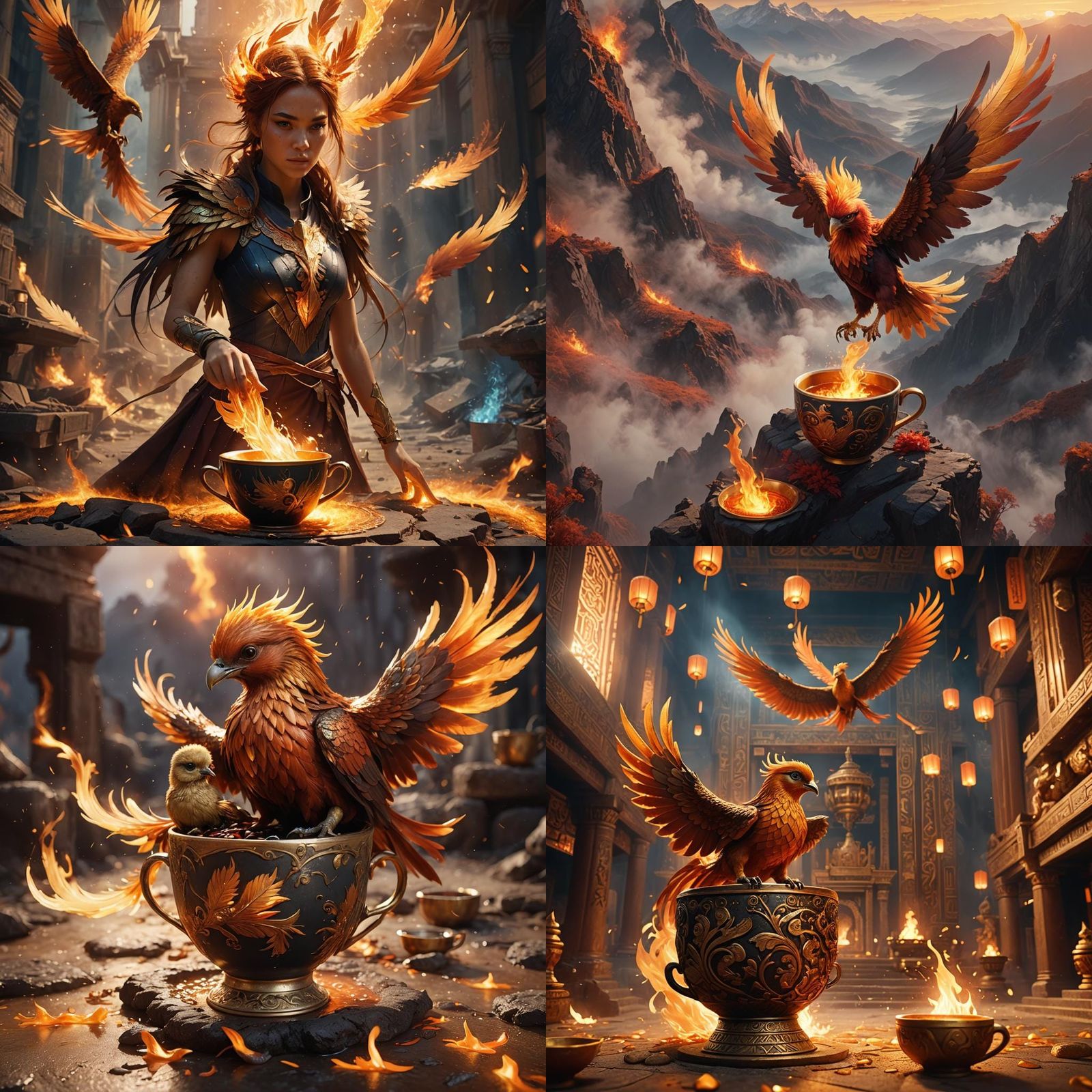 Cute Fire Phoenix Chick's Accidental Trip