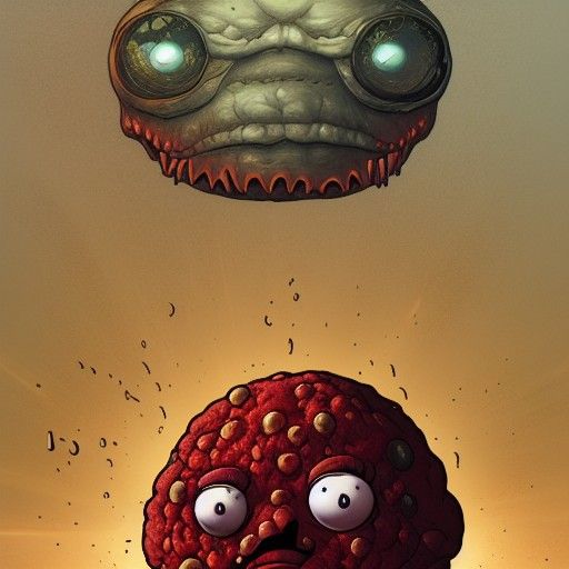 Hyperrealistic Meatwad with Human Eyes in Comic Art