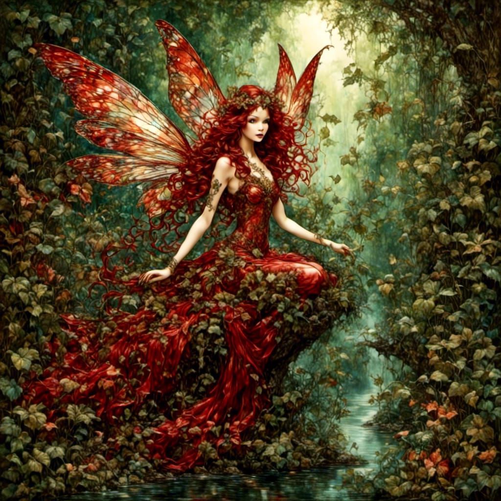 Ethereal Fairy Queen Portrait in Elven Style