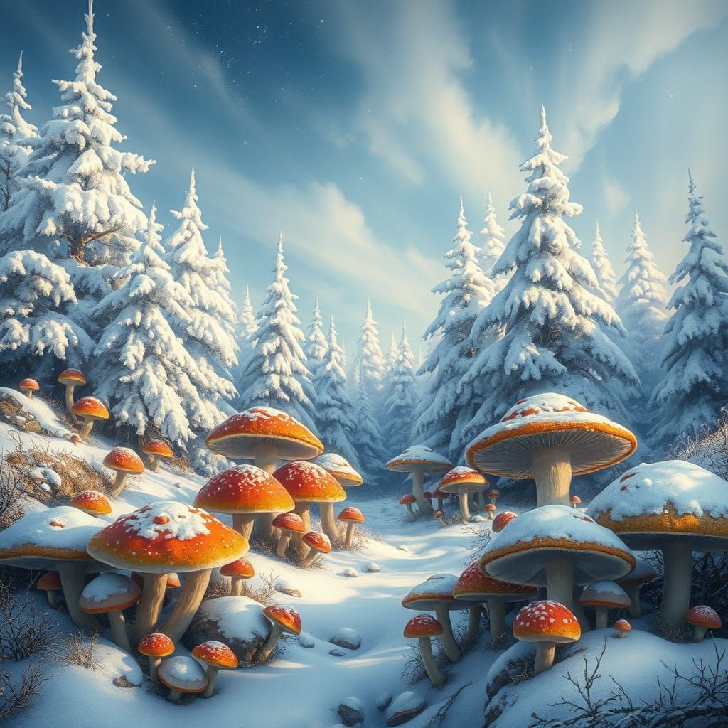 Whimsical Winter Wonderland in Watercolor Realism