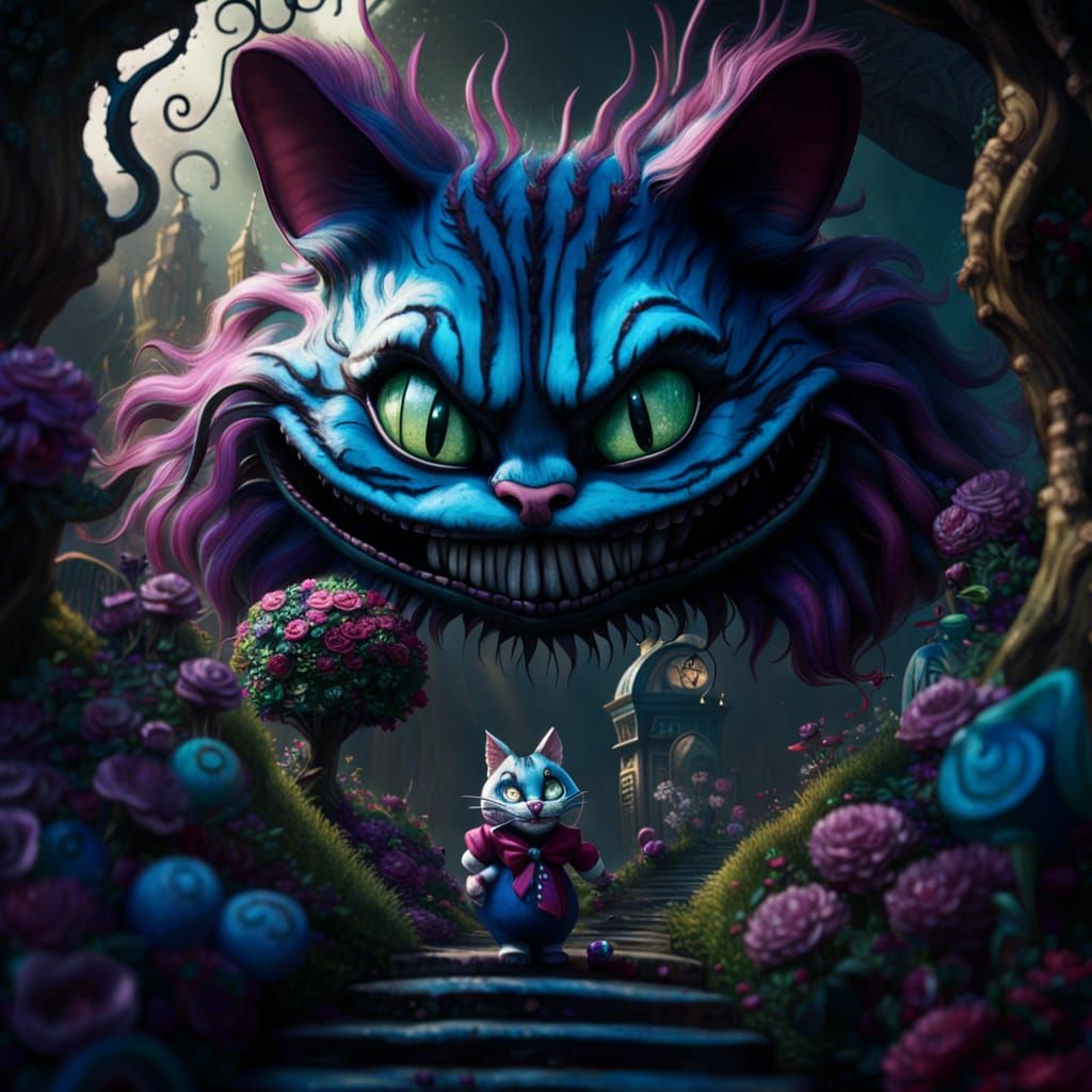 Cheshire Cat in Wonderland: Tim Burton Style