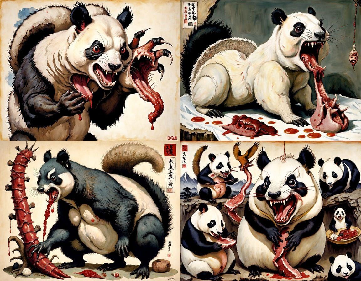 Surreal Mutant Animal Composite in Japanese Art Style