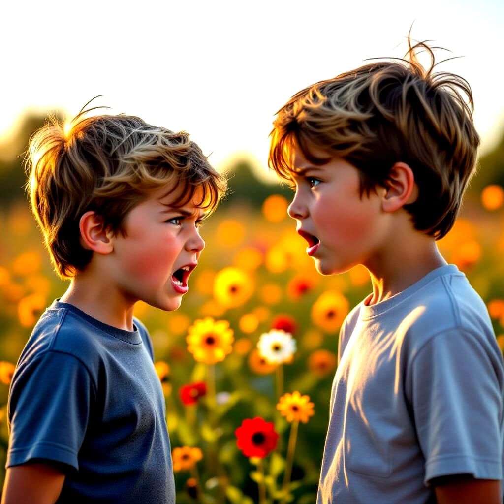 Angry Boy Walks Away From Confused Friend Who Sees Color