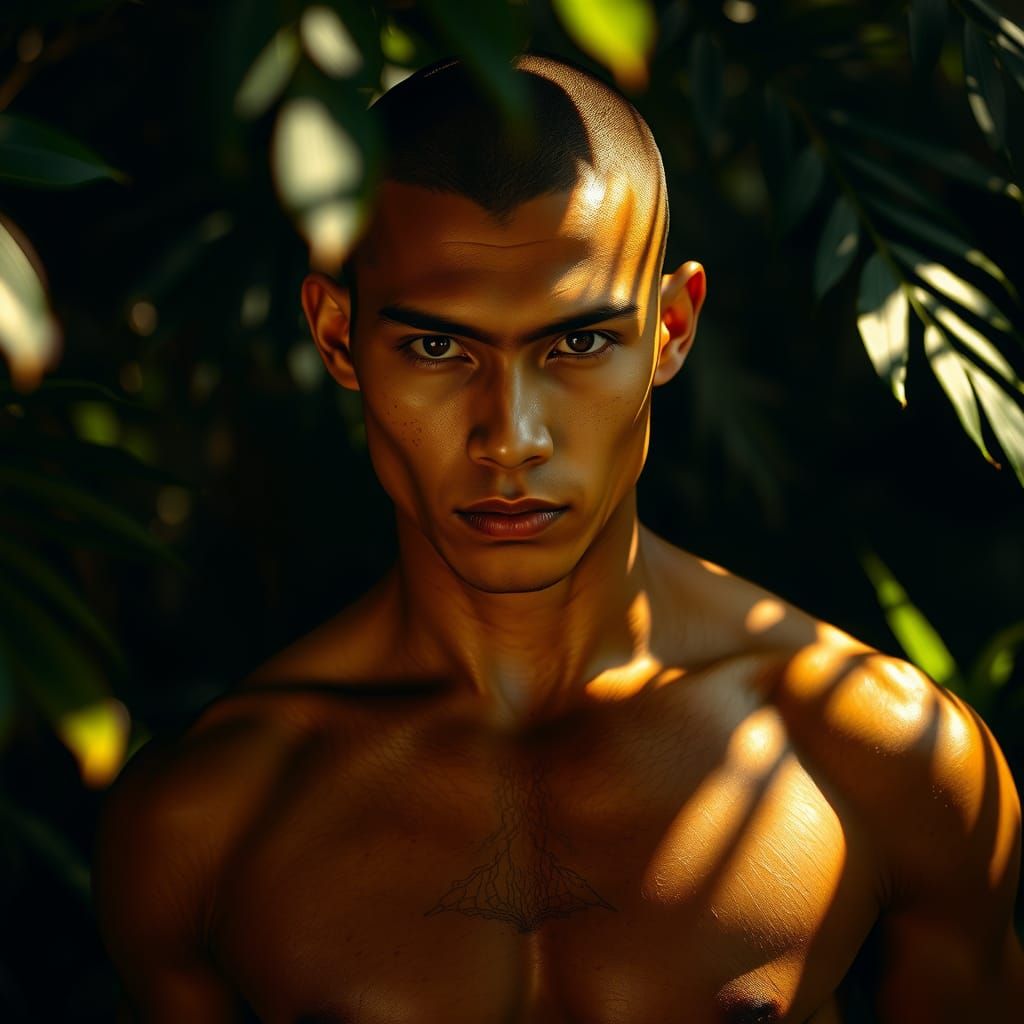 Thai Man in Rainforest, Cinematic Realism