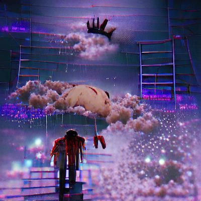 Vibrant Haired Woman in Digital Portrait