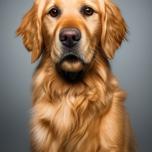 Golden Retriever Close-Up Portrait, Professional Photography