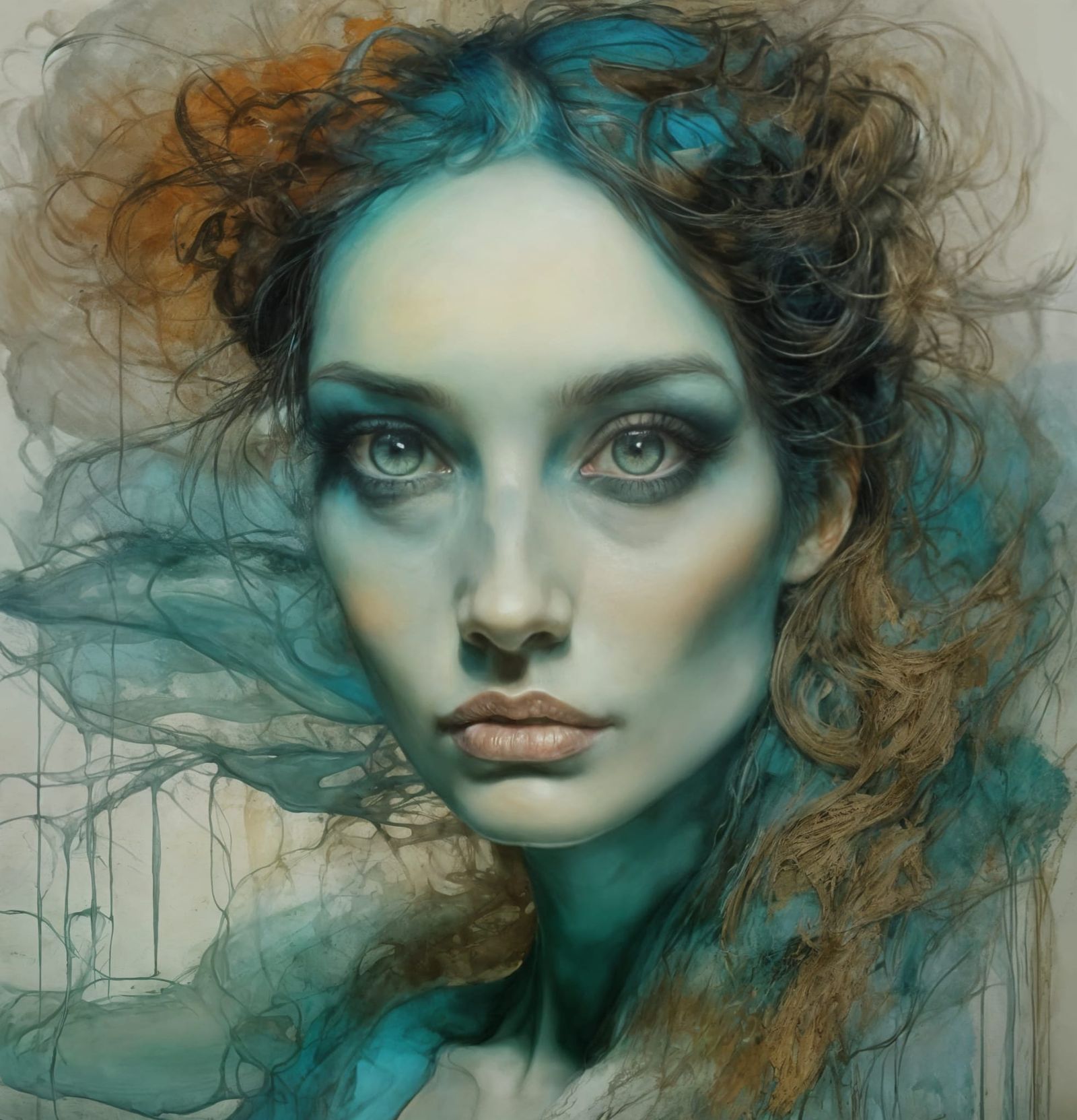 Sepulchral Portrait of Woman in Thick Impasto Style