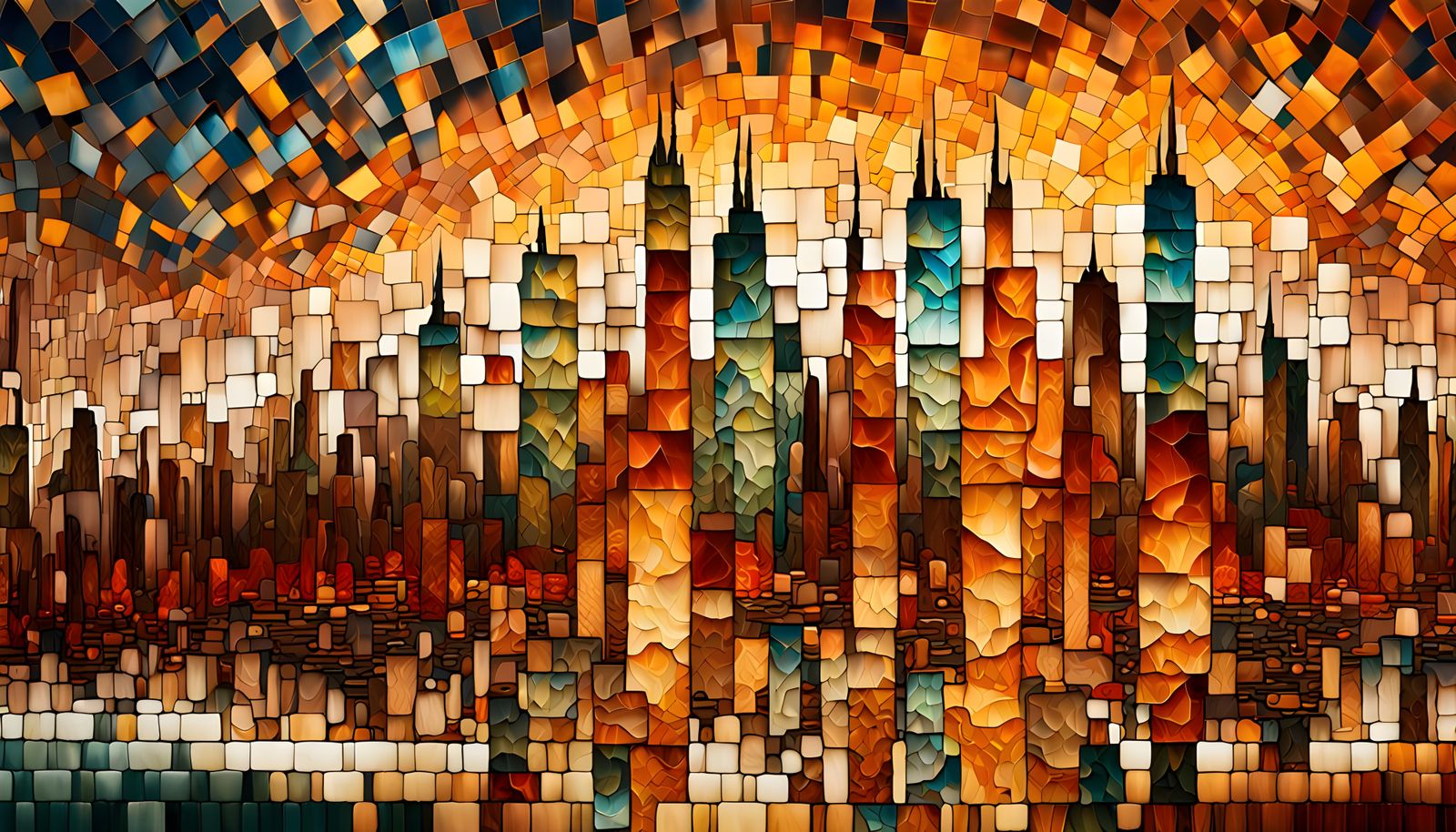 Urban Cityscape Mosaic