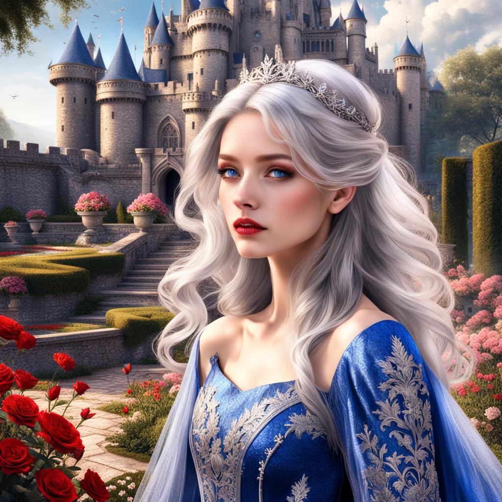 Targaryen Princess in Royal Garden: Digital Matte Painting