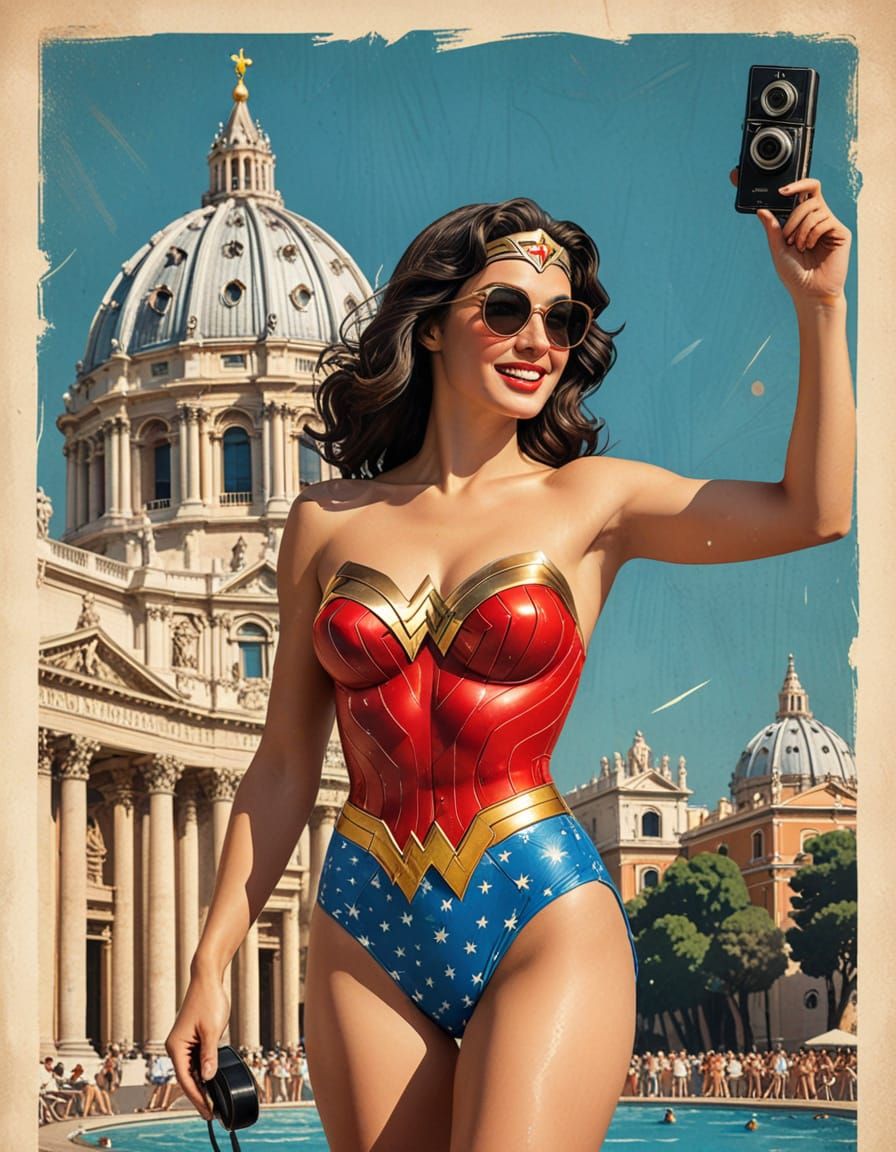 Wonder Woman Takes a Retro Roman Holiday