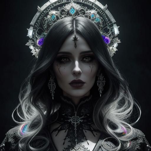 Hyperrealistic Portrait of Woman in Gothic Setting