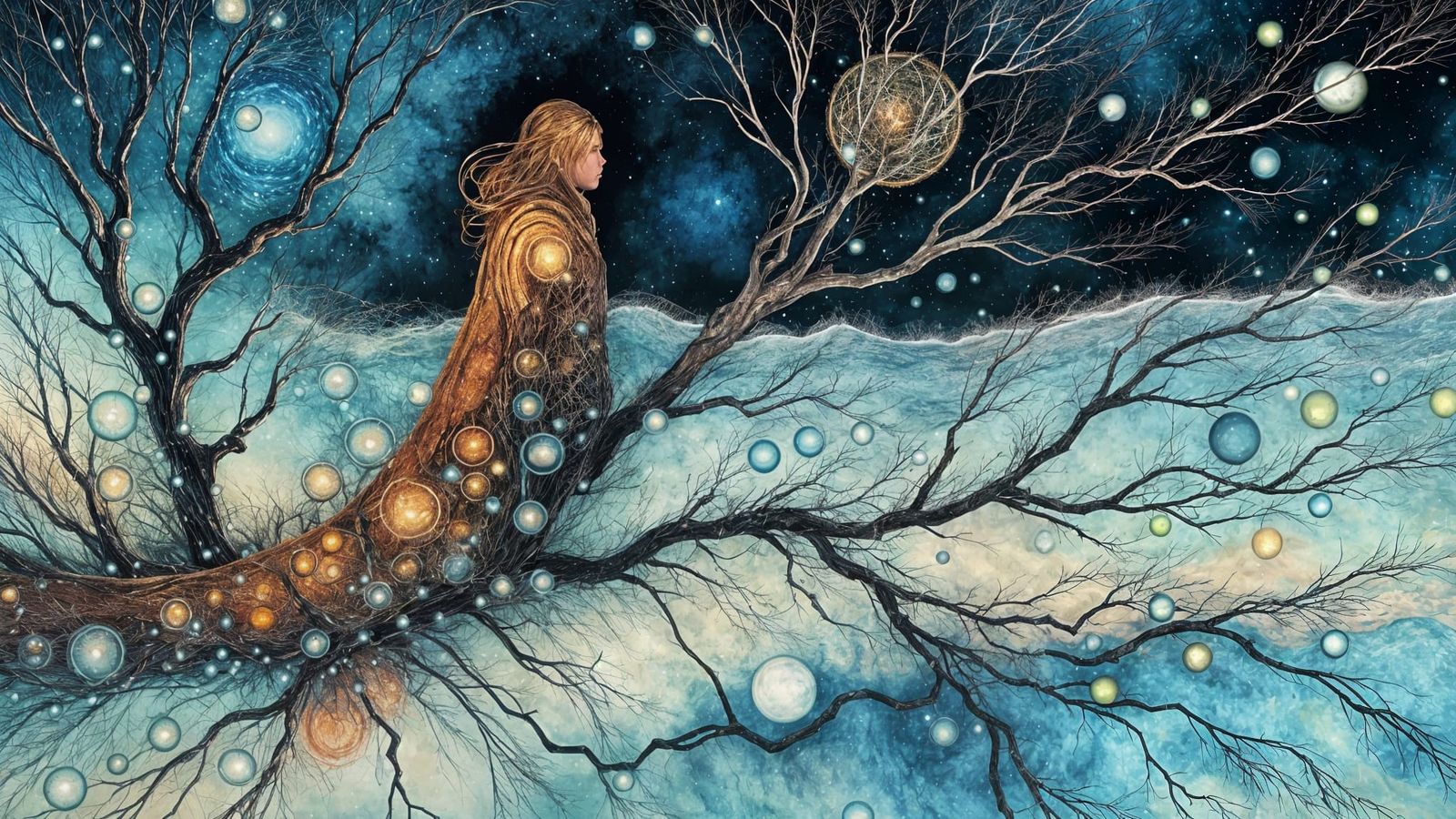 Abstract Winter Landscape in Ethereal Style