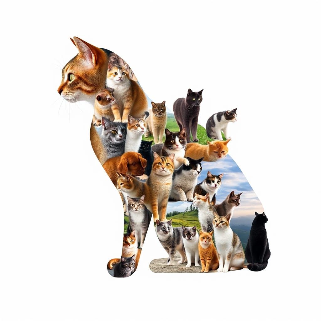 Cat Photo Montage in Matte Painting Style