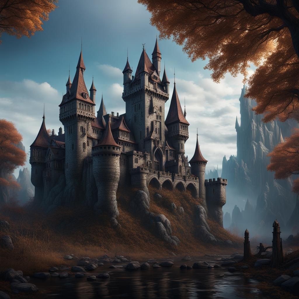 Detailed Matte Painting of Haunted Castle