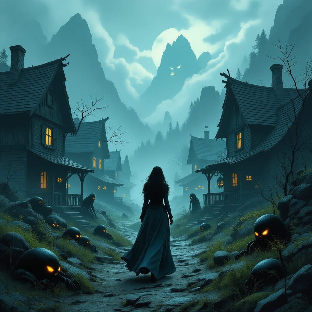 Mystical Valley: A Dark Fantasy Scene
