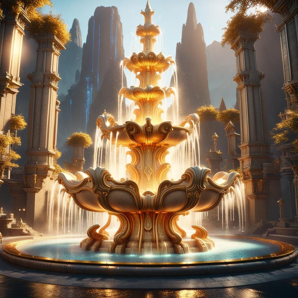 Golden Fountain of Transformation in 3D