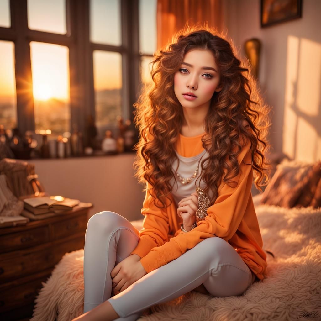 Gorgeous College Girl in Anime Magical Realism