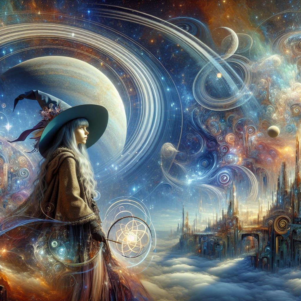 Detailed Fantasy World with Wizard in 8K Resolution