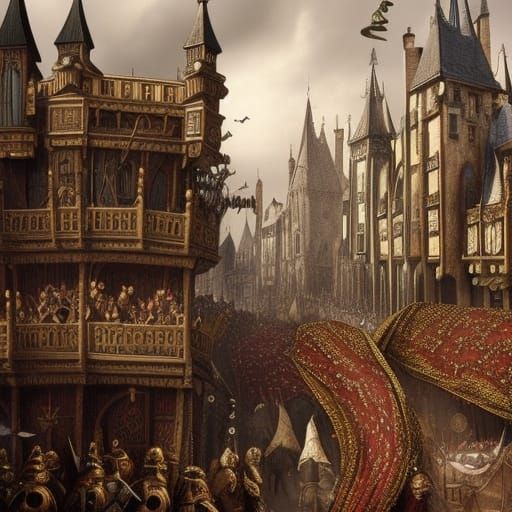 Medieval Lord Mayor's Parade: Digital Matte Painting