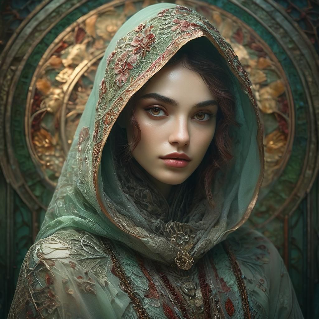 Ethereal Woman in Art Nouveau Concept Portrait