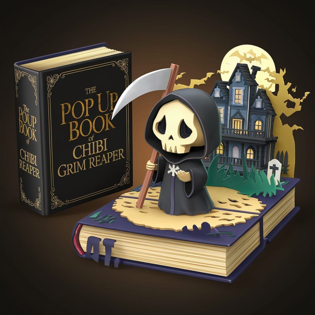 Pop Up Book of Chibi Grim Reaper