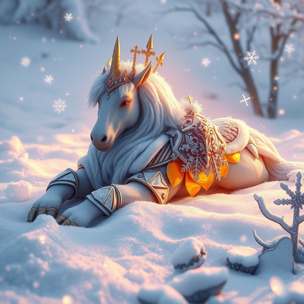 Eisbeer in Frosty Armor on Snowy Landscape