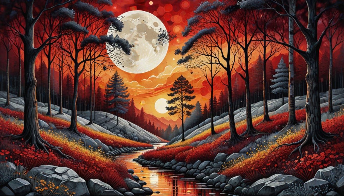 Moonlit Whispers in Arabesque Forest