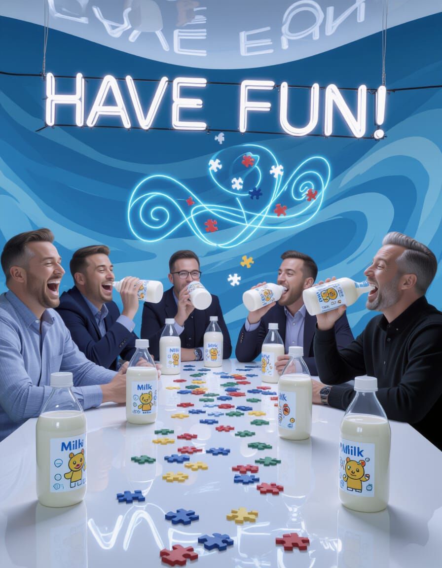 Surreal Mid-Air Gathering with Floating Objects