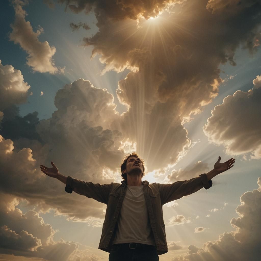 Man Bathed in Divine Light Cinematic Still