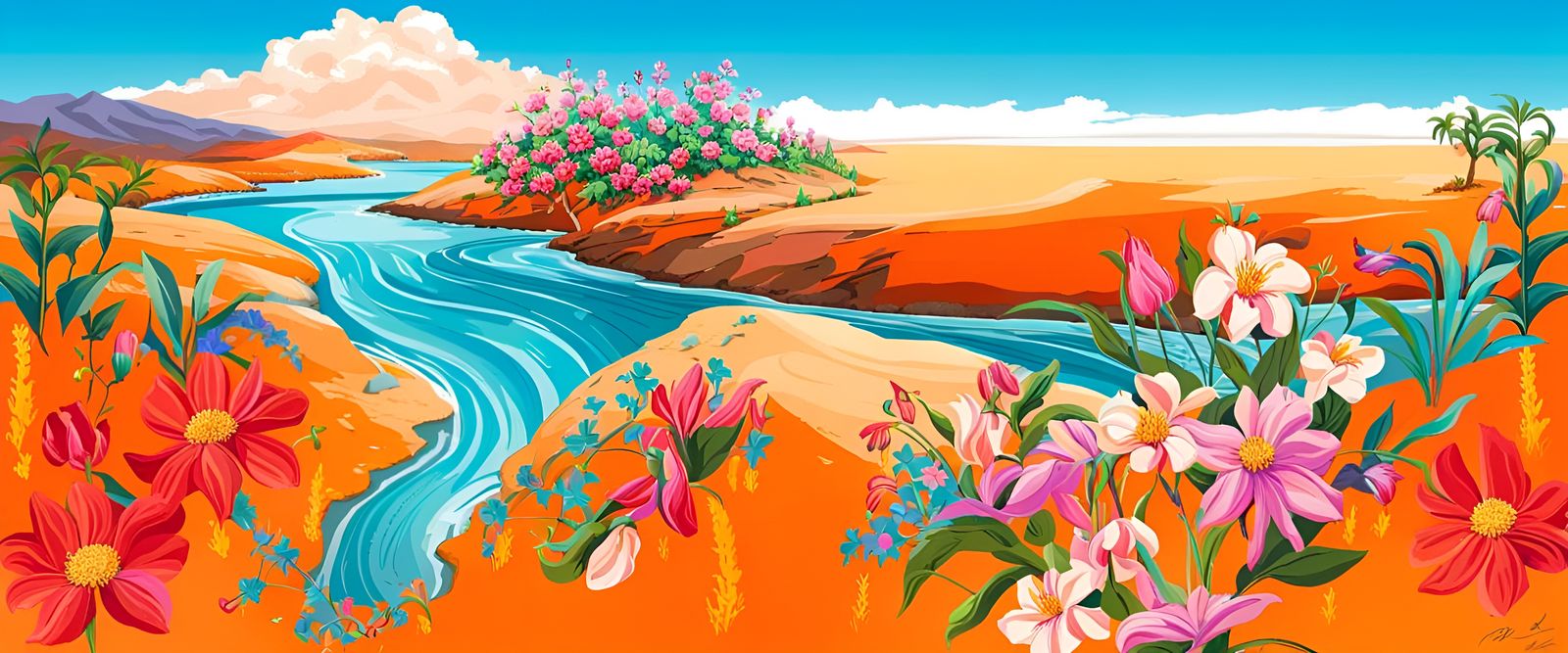 “Streams In The Desert Plain”