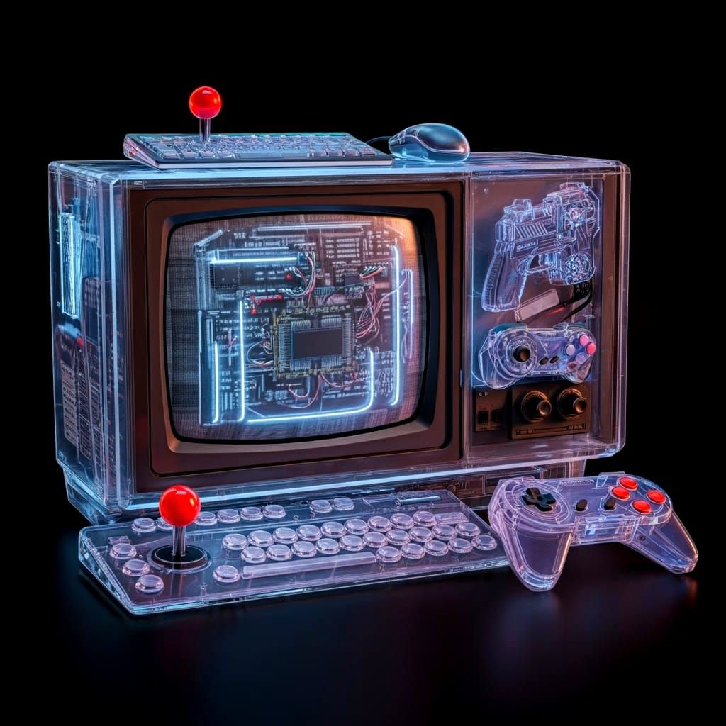 Transparent CRT TV with Visible Electronics