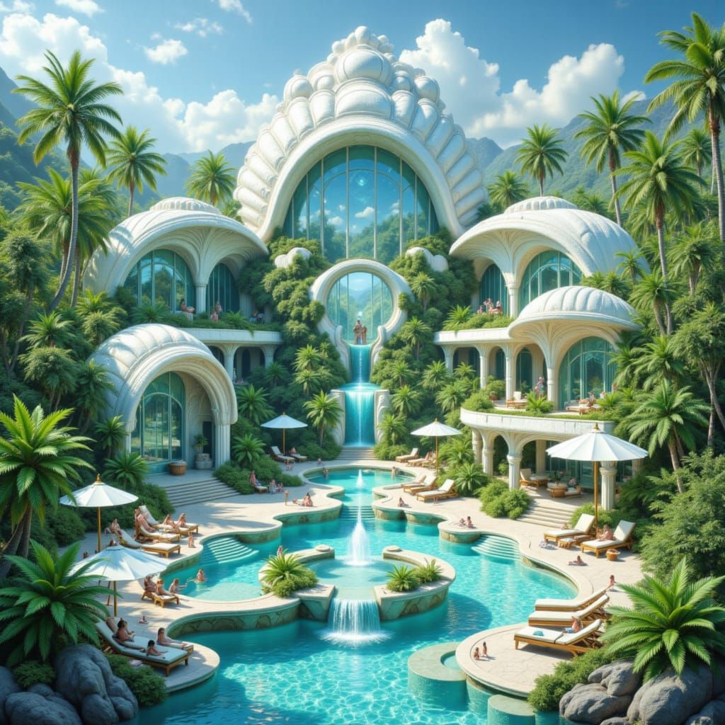 Cannabis Resort in Seashell Palace, Tarot Card Style